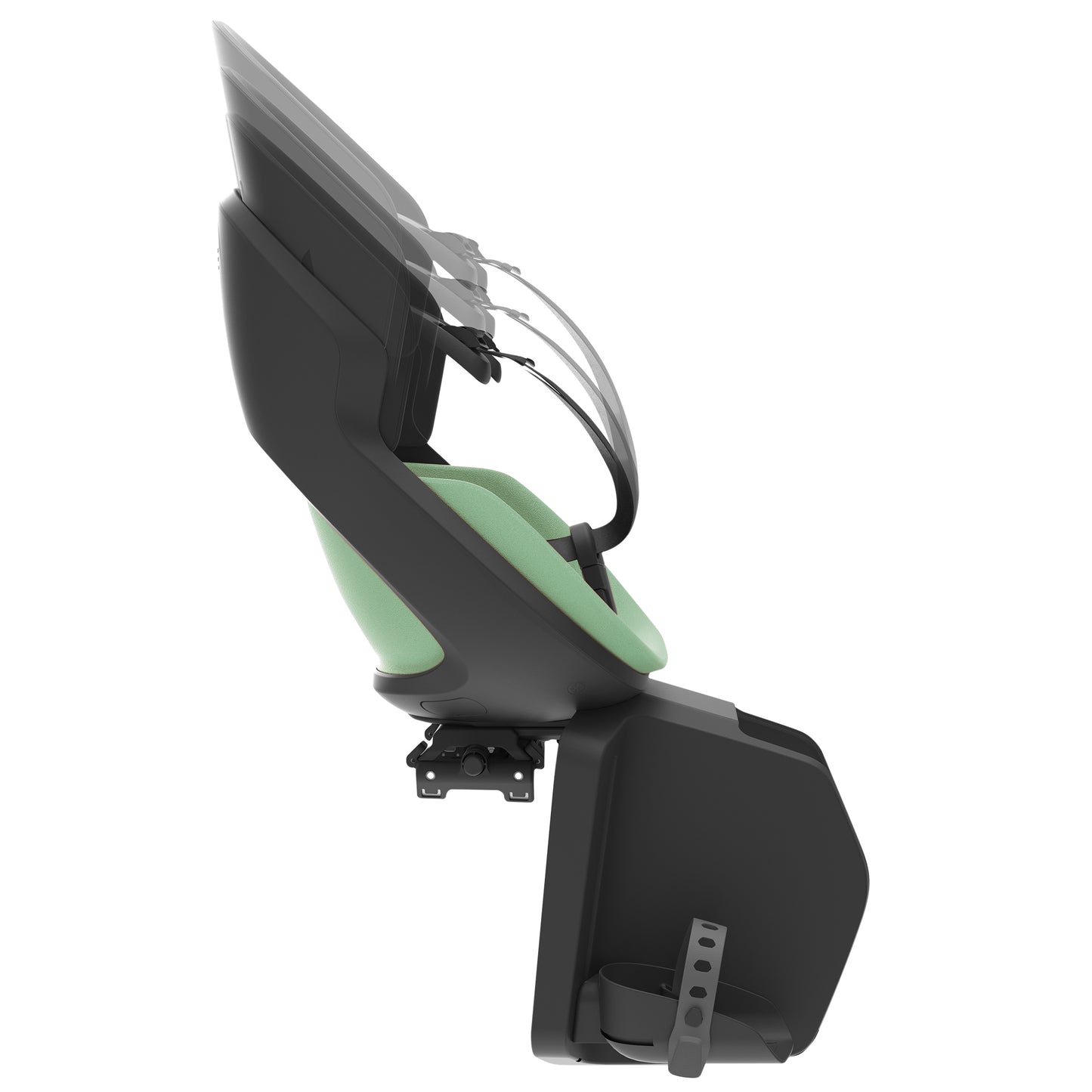 Prodigee Icon rear child seat luggage rack jade green cushion