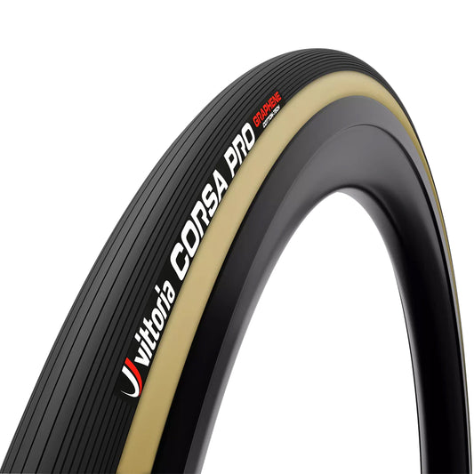 Road inner tube 700 x 28 Vittoria Corsa Pro black honey sidewall graphene silica 340g