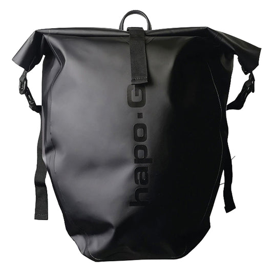 Sacoche arrière vélo latérale Hapo.g waterproof pvc 20l noir vendu à l'unité / fixation crochets sur porte bagage