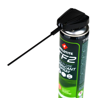 Lubrifiant vélo multi/usage Weldtite TF2 céramique (avec tete smart aérosol 400ml)