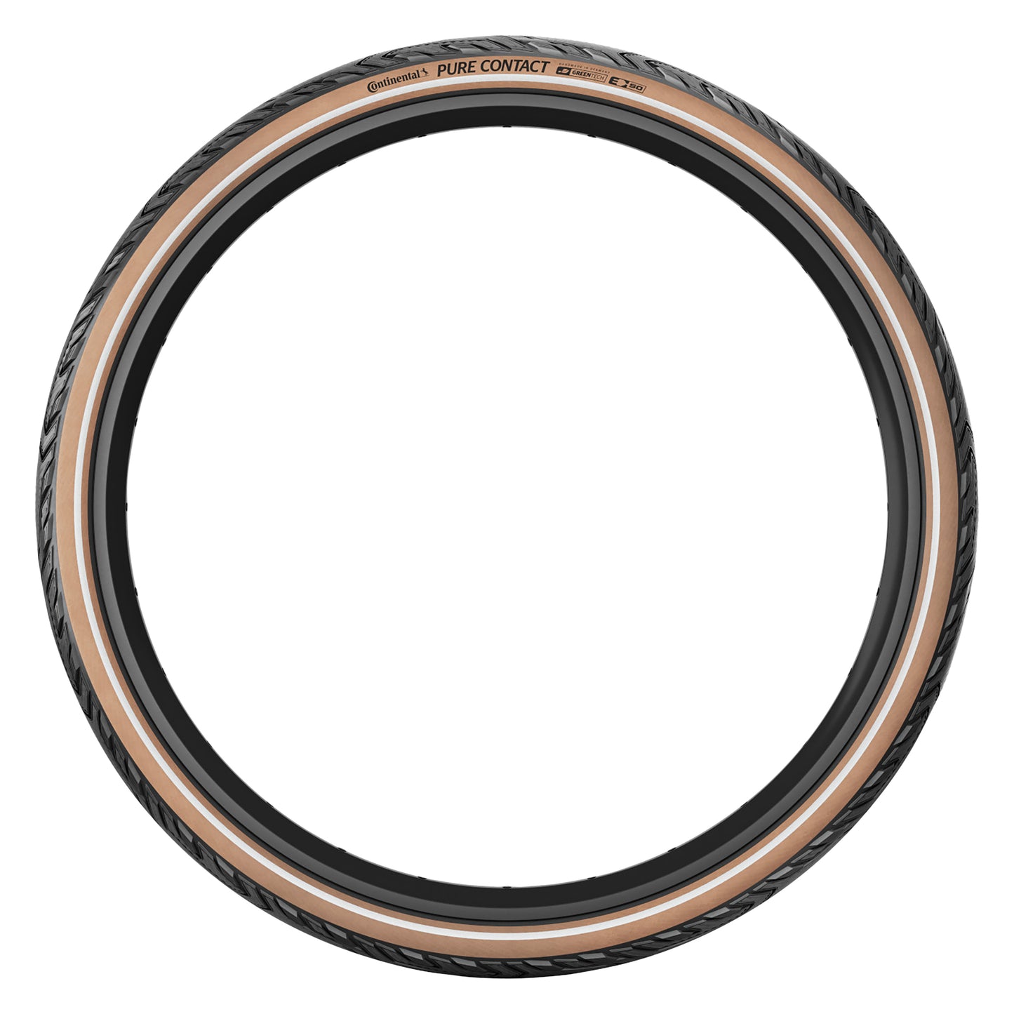Continental Pure Contact Urban MTB Tire 27.5 X 2.20 Black Brown Sidewall Reflex Tubeless Ready (55-584) E-Bike Compatible