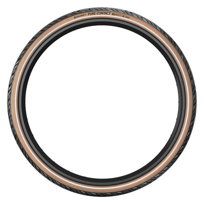 Continental Pure Contact 28 X 2.20 Urban MTB Tire Black with Brown Sidewall Reflex Tubeless Ready (55-622) E-Bike Compatible