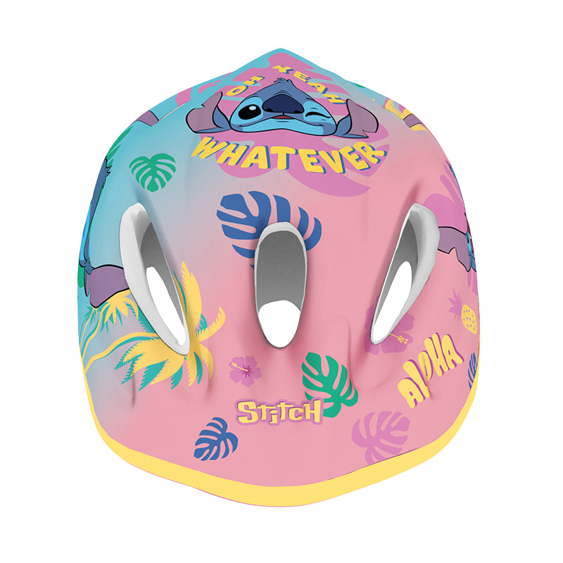 Casque vélo enfant Disney stitch rose avec molette réglage