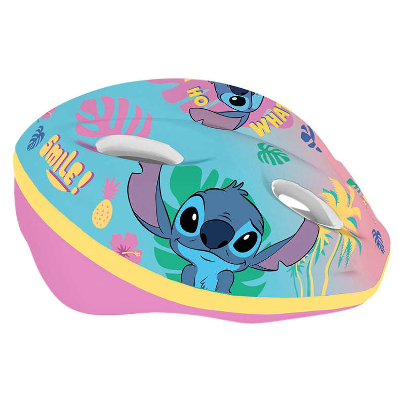 Casque vélo enfant Disney stitch rose avec molette réglage