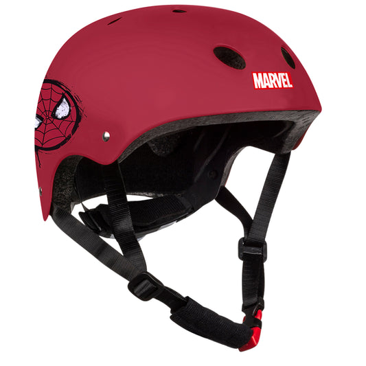 Casque vélo enfant Disney spiderman rouge avec molette réglage