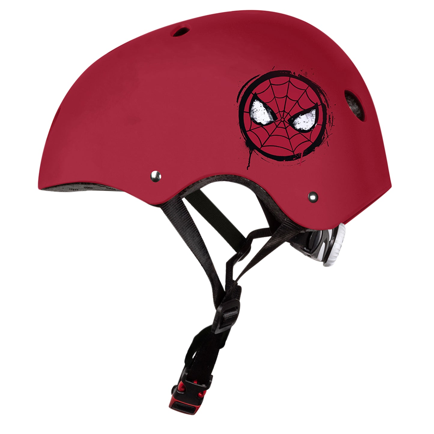 Casque vélo enfant Disney spiderman rouge avec molette réglage