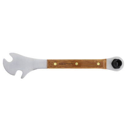 Newton pedal spanner with wooden handle