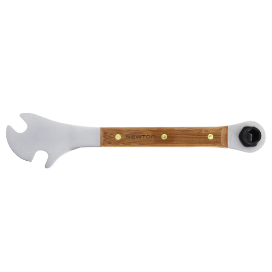 Newton pedal spanner with wooden handle