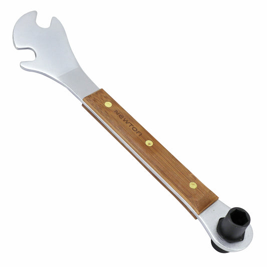 Newton pedal spanner with wooden handle