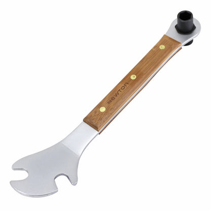 Newton pedal spanner with wooden handle