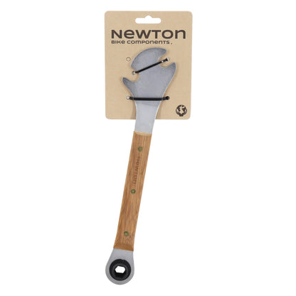 Newton pedal spanner with wooden handle