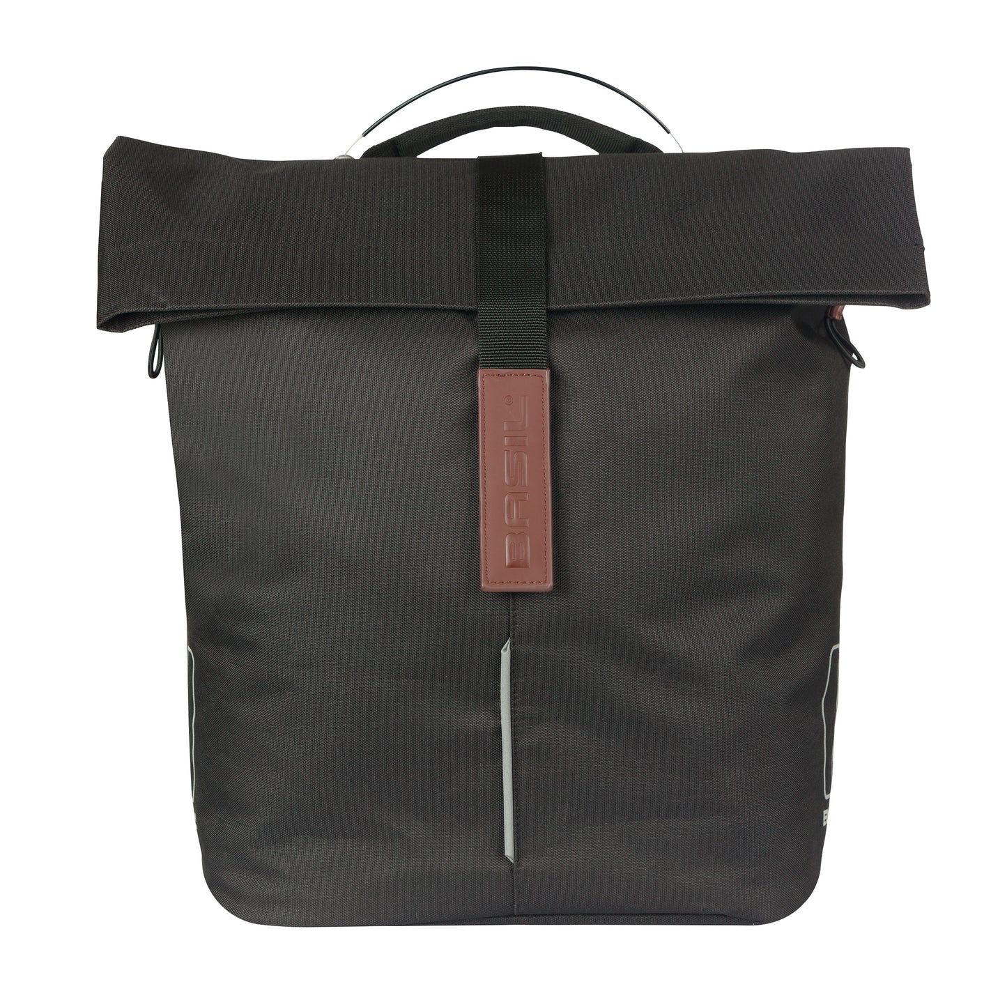 Sacoche arrière vélo latérale sac bandoulière Basil city shopper noir droit-gauche 14-16l fixation mik studs pour porte bagage
