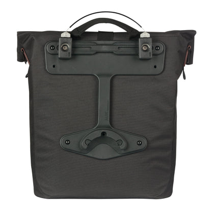 Sacoche arrière vélo latérale sac bandoulière Basil city shopper noir droit-gauche 14-16l fixation mik studs pour porte bagage