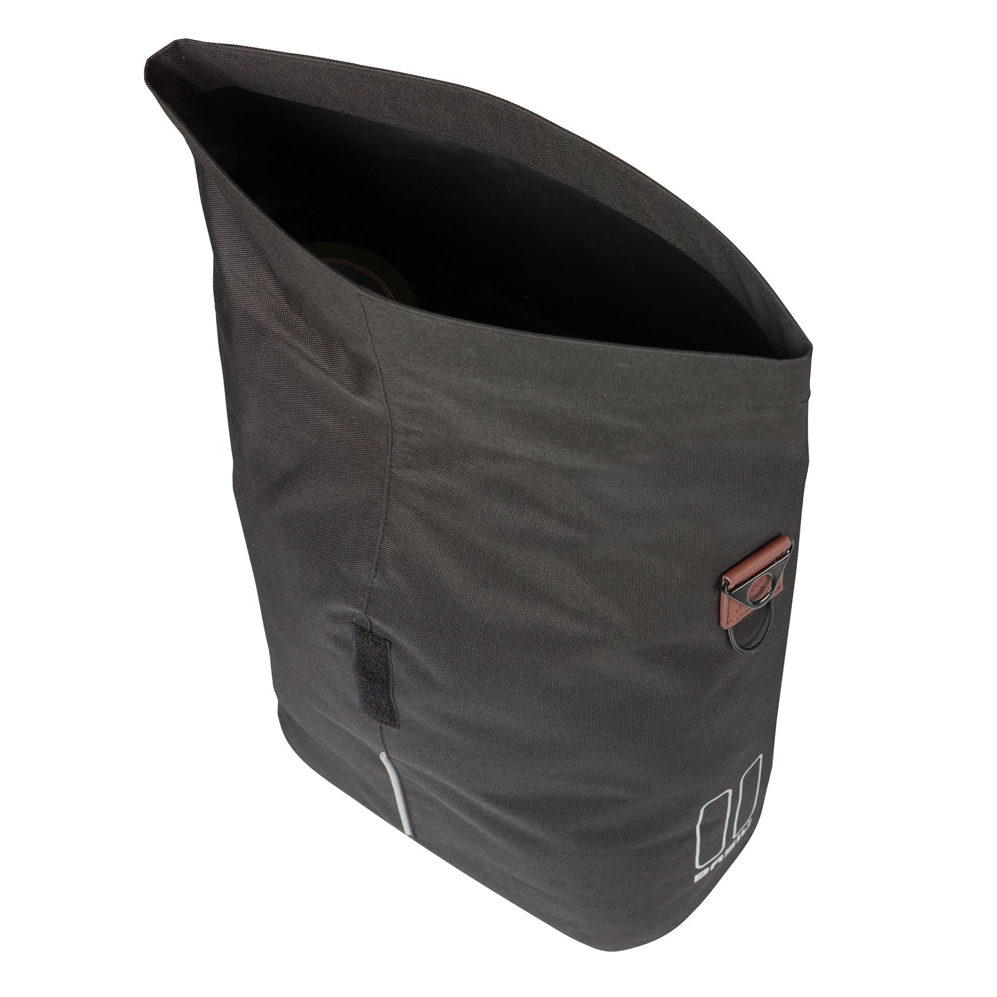 Sacoche arrière vélo latérale sac bandoulière Basil city shopper noir droit-gauche 14-16l fixation mik studs pour porte bagage