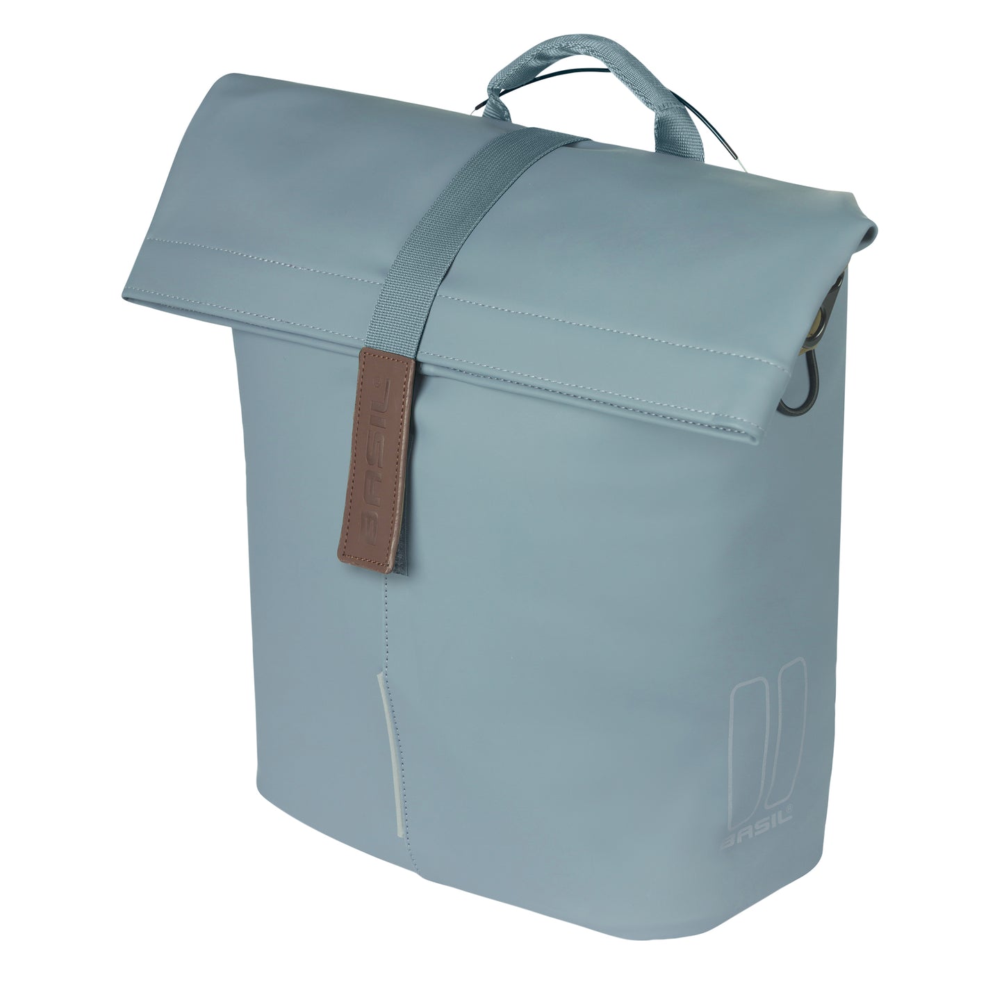 Sacoche arrière vélo latérale sac bandoulière Basil city shopper bleu graphite droit-gauche 14-16l fixation mik studs pour porte bagage