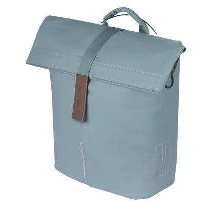 Sacoche arrière vélo latérale sac bandoulière Basil city shopper bleu graphite droit-gauche 14-16l fixation mik studs pour porte bagage