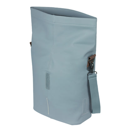 Sacoche arrière vélo latérale sac bandoulière Basil city shopper bleu graphite droit-gauche 14-16l fixation mik studs pour porte bagage