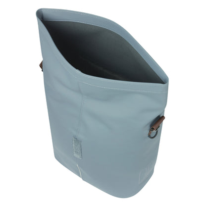 Sacoche arrière vélo latérale sac bandoulière Basil city shopper bleu graphite droit-gauche 14-16l fixation mik studs pour porte bagage