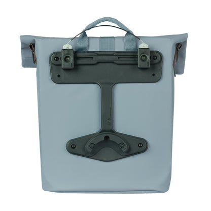 Sacoche arrière vélo latérale sac bandoulière Basil city shopper bleu graphite droit-gauche 14-16l fixation mik studs pour porte bagage