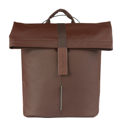 Sacoche arrière vélo latérale sac bandoulière Basil city shopper marron droit-gauche 14-16l fixation mik studs pour porte bagage