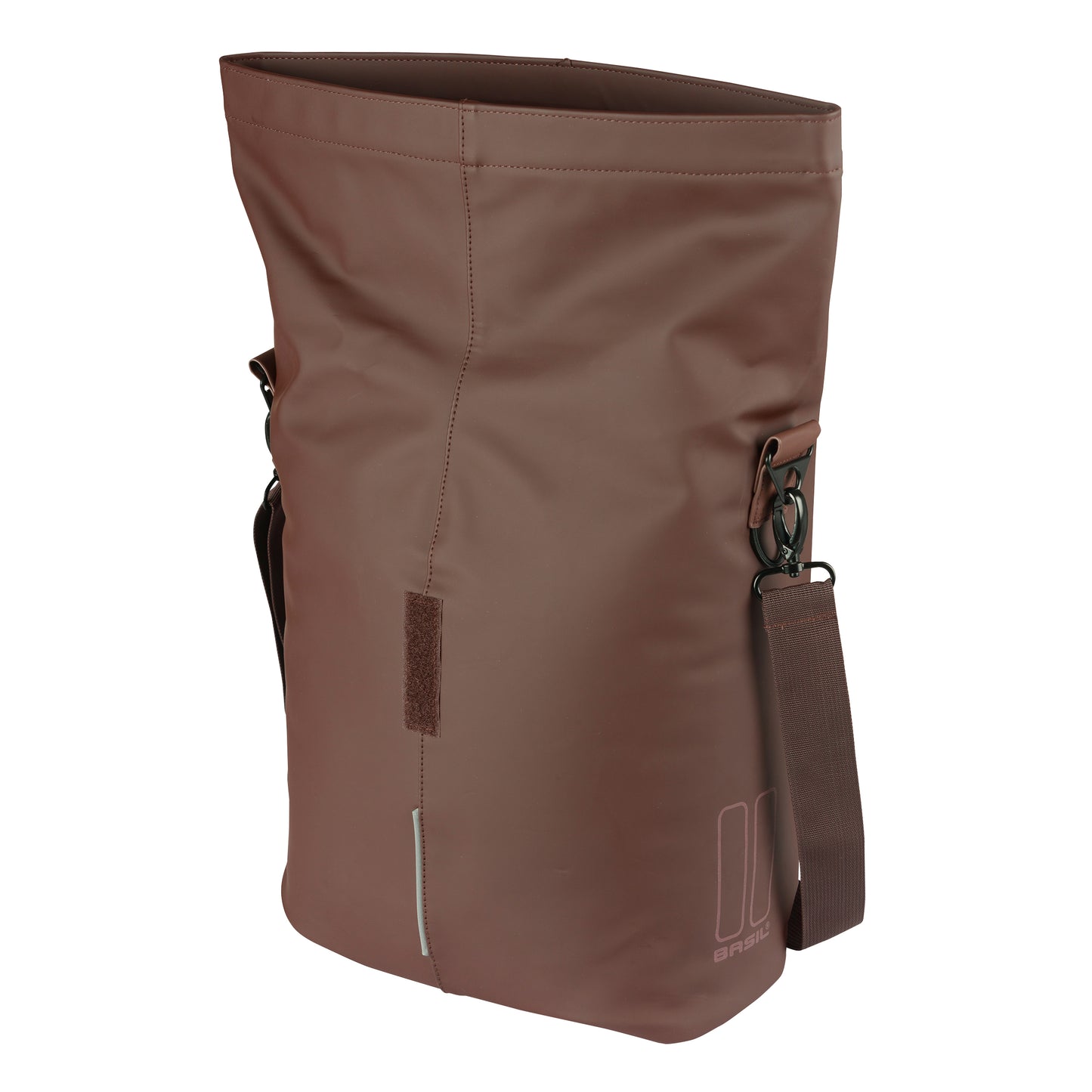 Sacoche arrière vélo latérale sac bandoulière Basil city shopper marron droit-gauche 14-16l fixation mik studs pour porte bagage
