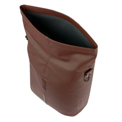 Sacoche arrière vélo latérale sac bandoulière Basil city shopper marron droit-gauche 14-16l fixation mik studs pour porte bagage