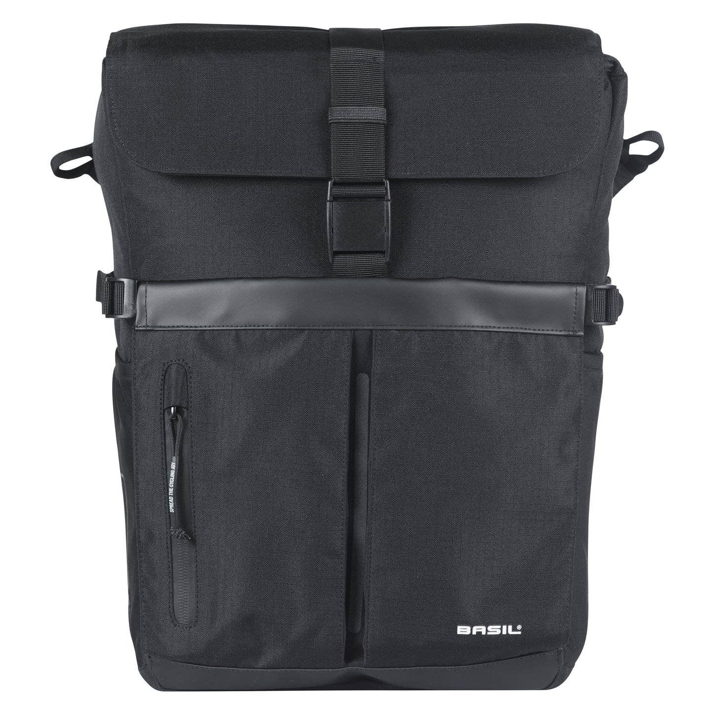 Sacoche arrière vélo latérale sac bandoulière Basil move commuter noir droit-gauche 15l fixation mik hooks pour porte bagage