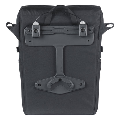 Sacoche arrière vélo latérale sac bandoulière Basil move commuter noir droit-gauche 15l fixation mik hooks pour porte bagage