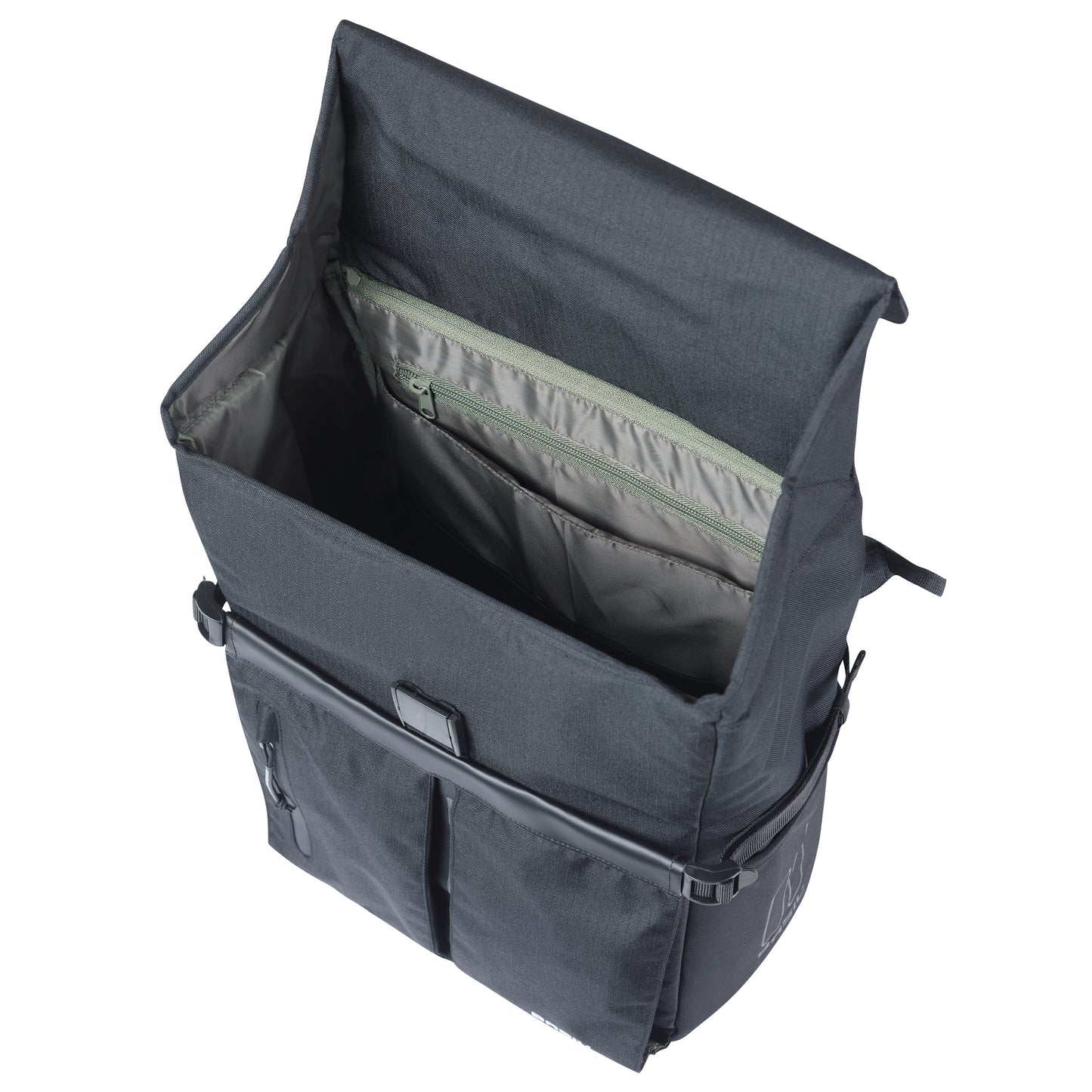 Sacoche arrière vélo latérale sac bandoulière Basil move commuter noir droit-gauche 15l fixation mik hooks pour porte bagage