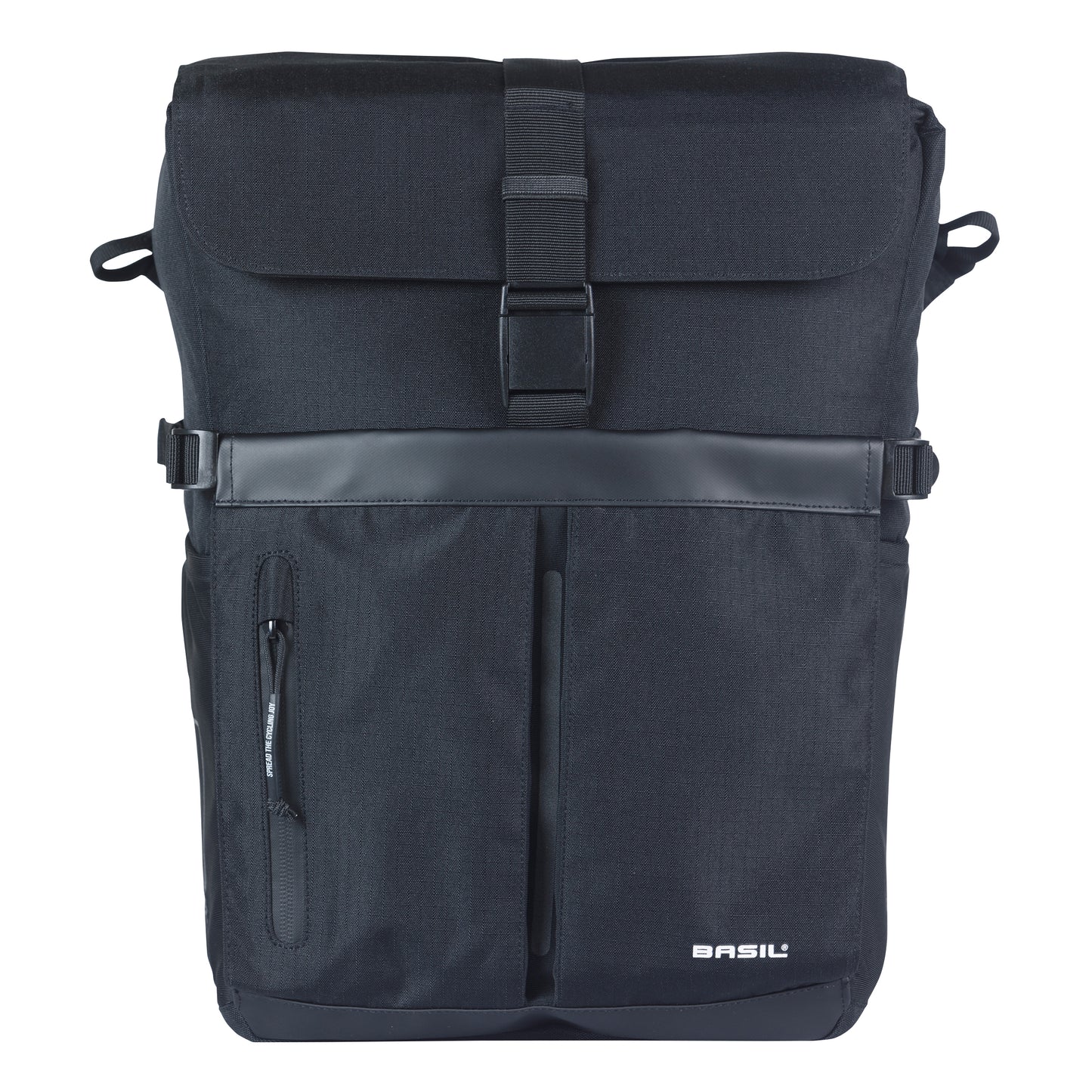 Sacoche arrière vélo latérale sac bandoulière Basil move commuter noir droit-gauche 15l fixation mik studs pour porte bagage