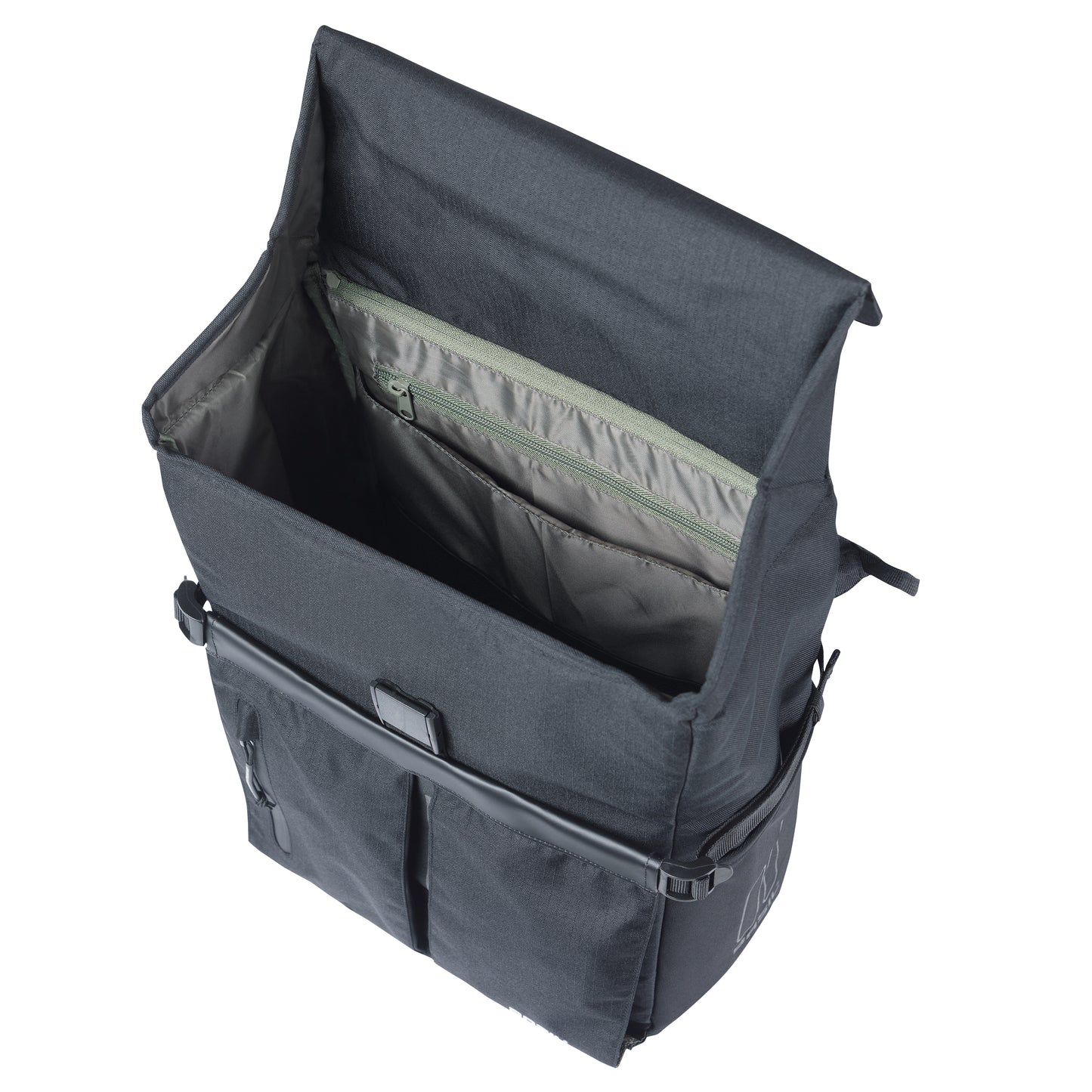 Sacoche arrière vélo latérale sac bandoulière Basil move commuter noir droit-gauche 15l fixation mik studs pour porte bagage