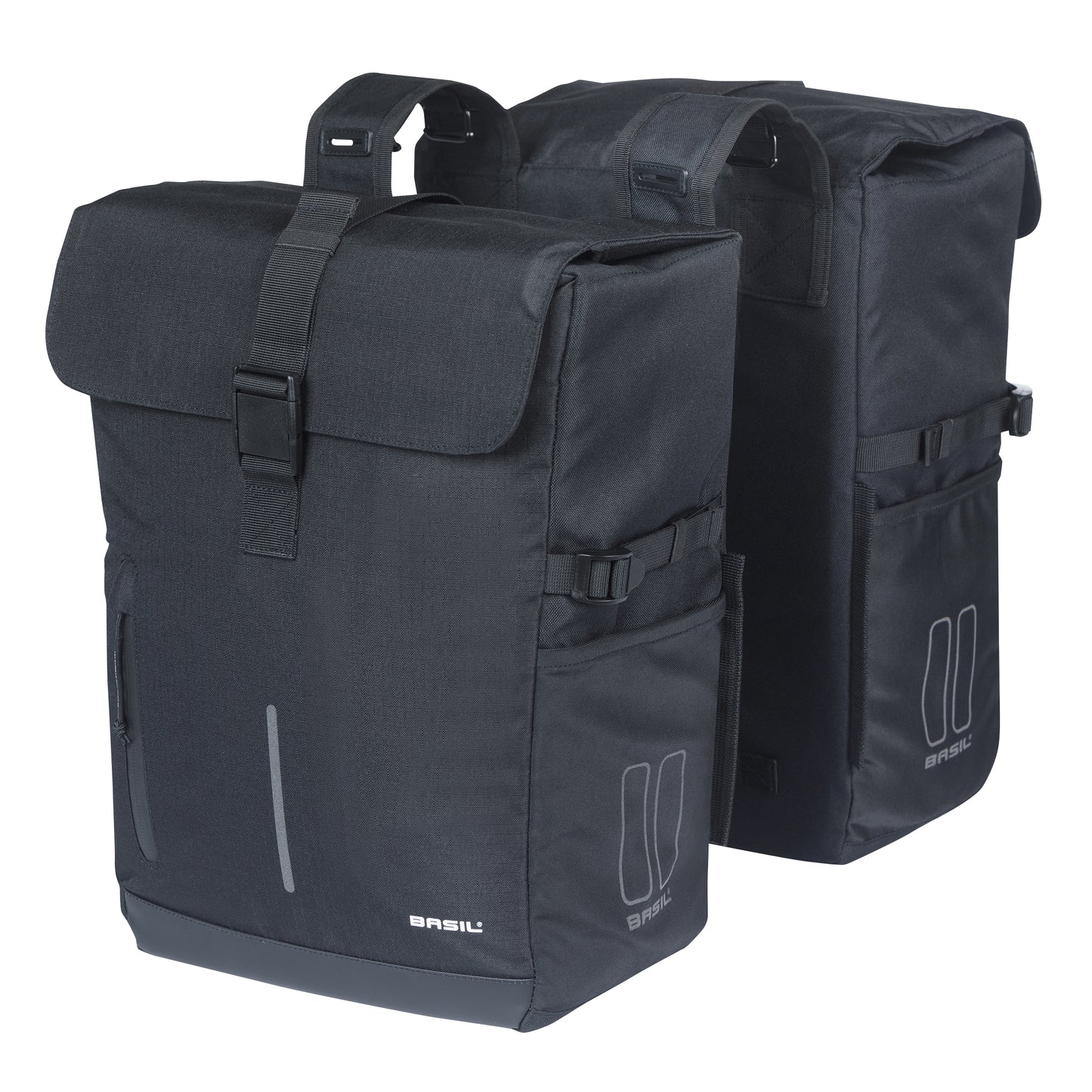Basil Move 30L Double Rear Bike Pannier Black 16x27x38cm MIK 2.0 Compatible Fixing System Not Included