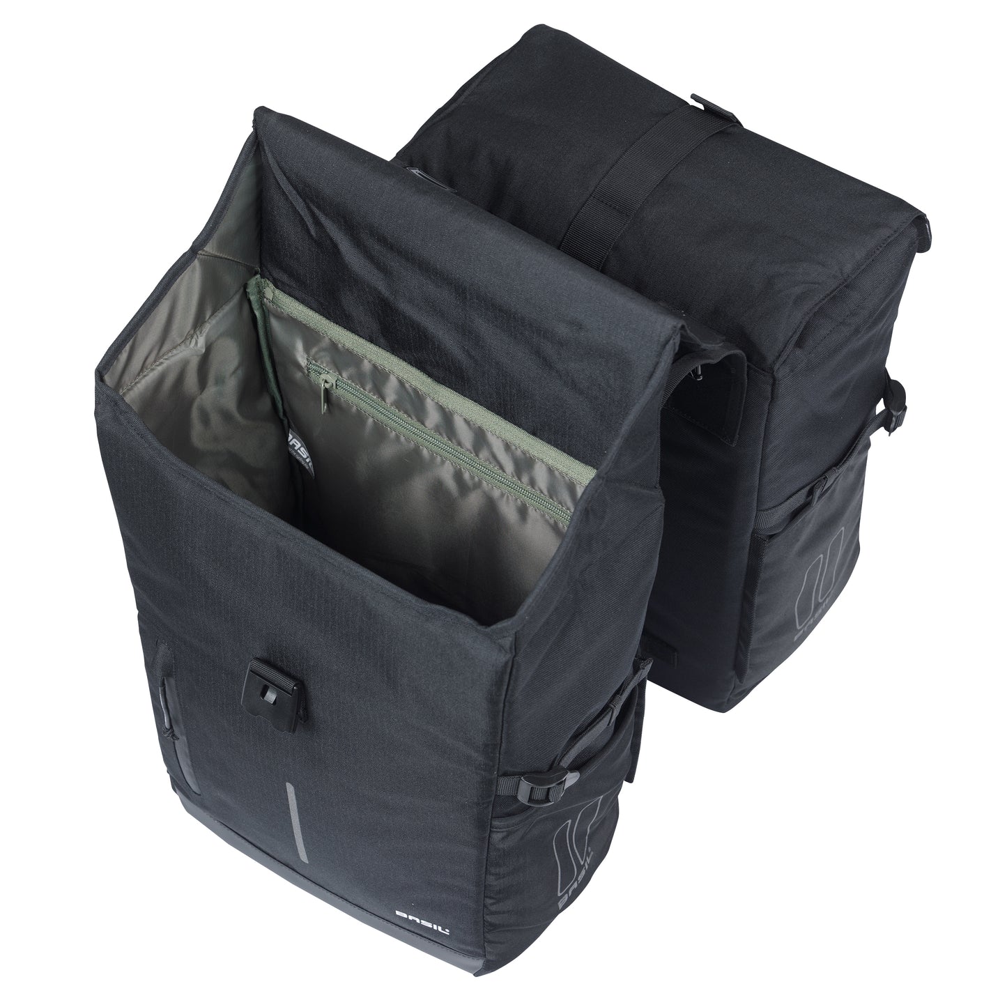 Basil Move 30L Double Rear Bike Pannier Black 16x27x38cm MIK 2.0 Compatible Fixing System Not Included