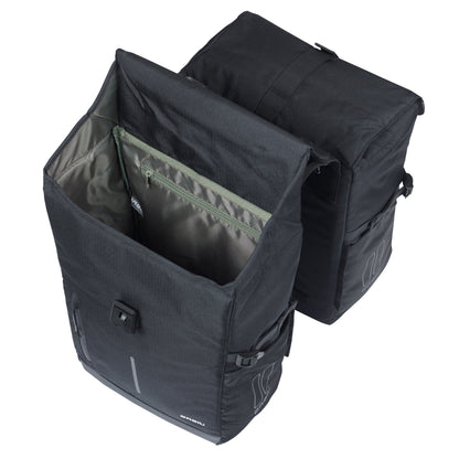 Basil Move 30L Double Rear Bike Pannier Black 16x27x38cm MIK 2.0 Compatible Fixing System Not Included