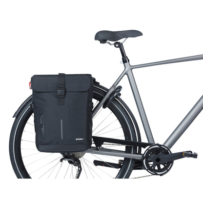 Basil Move 30L Double Rear Bike Pannier Black 16x27x38cm MIK 2.0 Compatible Fixing System Not Included