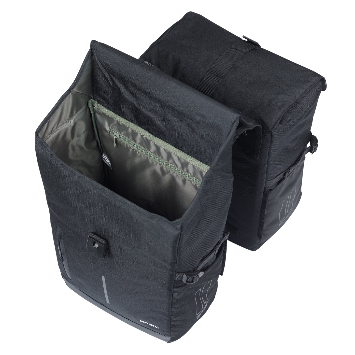 Basil Move double rear bike pannier 30l black 16x27x38cm including MIK 2.0 attachment