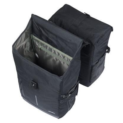 Basil Move double rear bike pannier 30l black 16x27x38cm including MIK 2.0 attachment