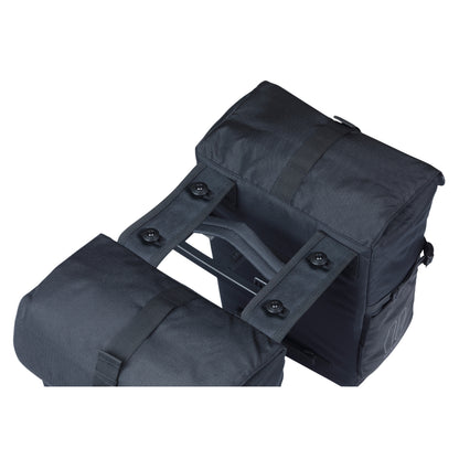 Basil Move double rear bike pannier 30l black 16x27x38cm including MIK 2.0 attachment