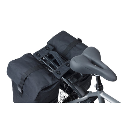 Basil Move double rear bike pannier 30l black 16x27x38cm including MIK 2.0 attachment
