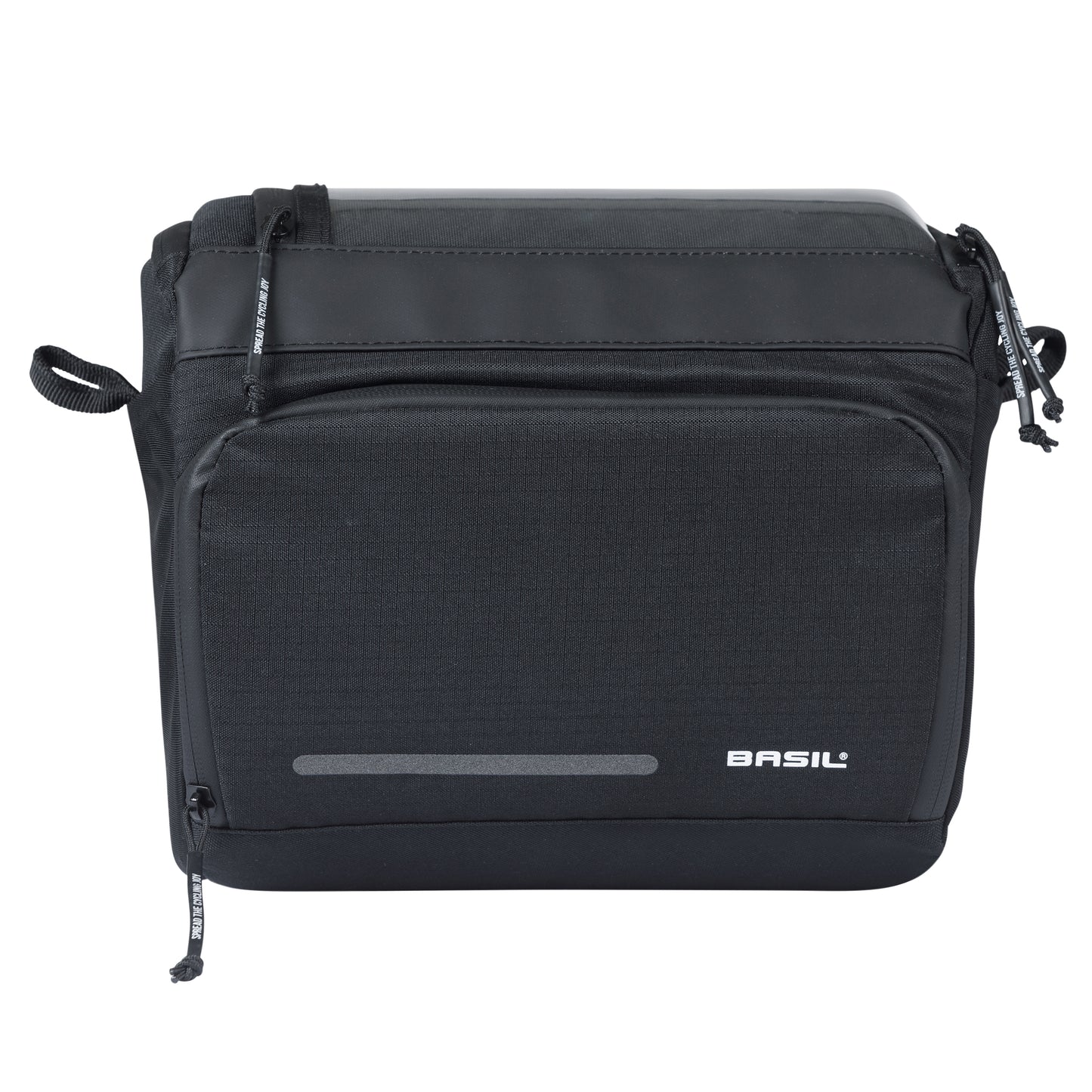 Sacoche de cintre-guidon vélo Basil sport 7-8l noir graphite fixation clip compatible Basil et Klickfix 28x20x20cm