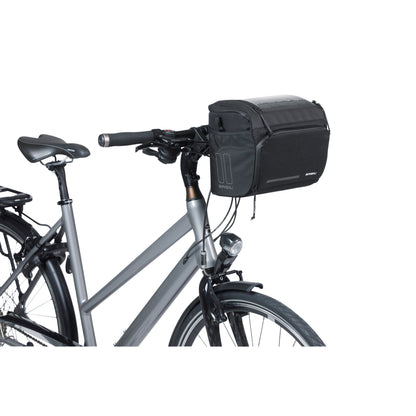 Sacoche de cintre-guidon vélo Basil sport 7-8l noir graphite fixation clip compatible Basil et Klickfix 28x20x20cm