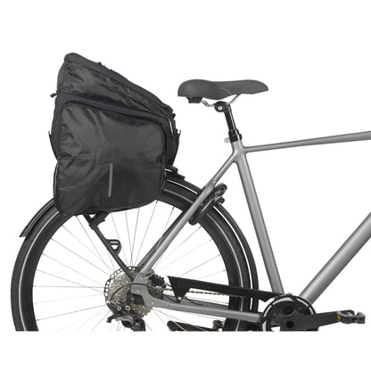 Sacoche arrière vélo trunkbag Basil move noir 10-26l fixation mik pour porte bagage 24x33x15cm / compatible système mik fixation non inclus