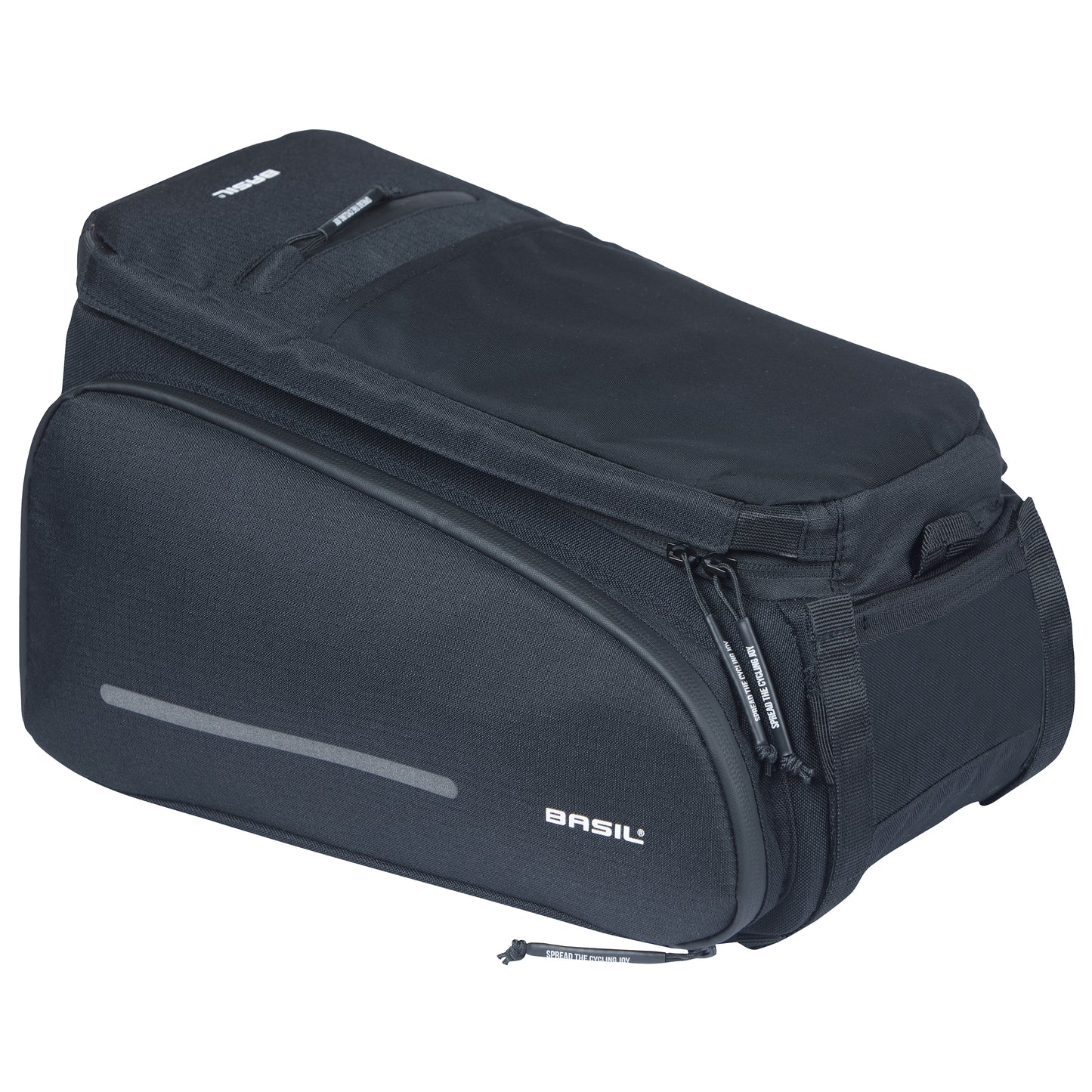 Sacoche arrière vélo trunkbag Basil move noir 10-26l fixation mik pour porte bagage 24x33x15cm / compatible système mik fixation non inclus