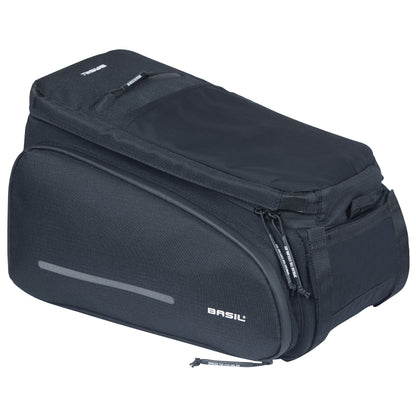 Sacoche arrière vélo trunkbag Basil move noir 10-26l fixation mik pour porte bagage 24x33x15cm / compatible système mik fixation non inclus