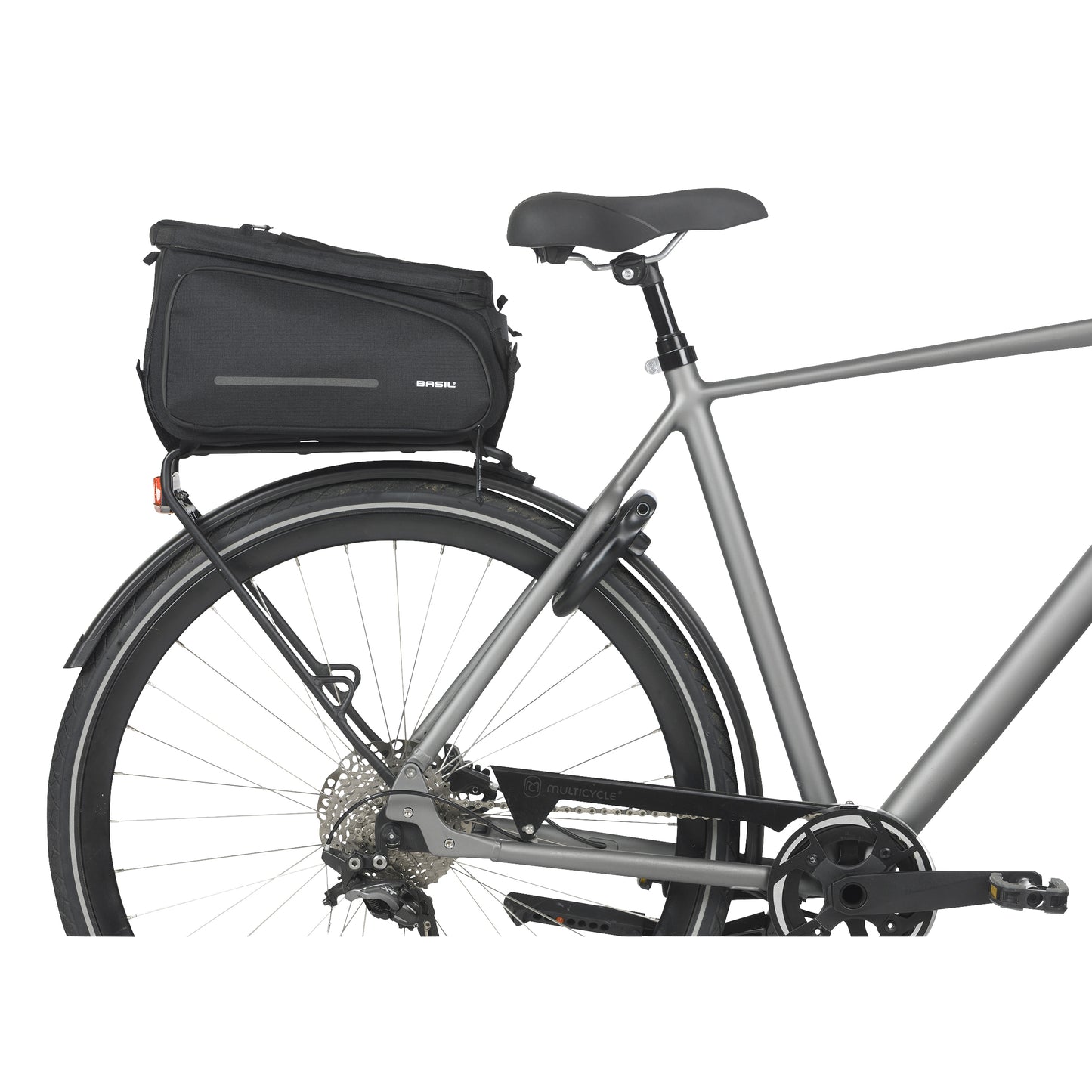 Sacoche arrière vélo trunkbag Basil move noir 10-26l fixation mik pour porte bagage 24x33x15cm / compatible système mik fixation non inclus