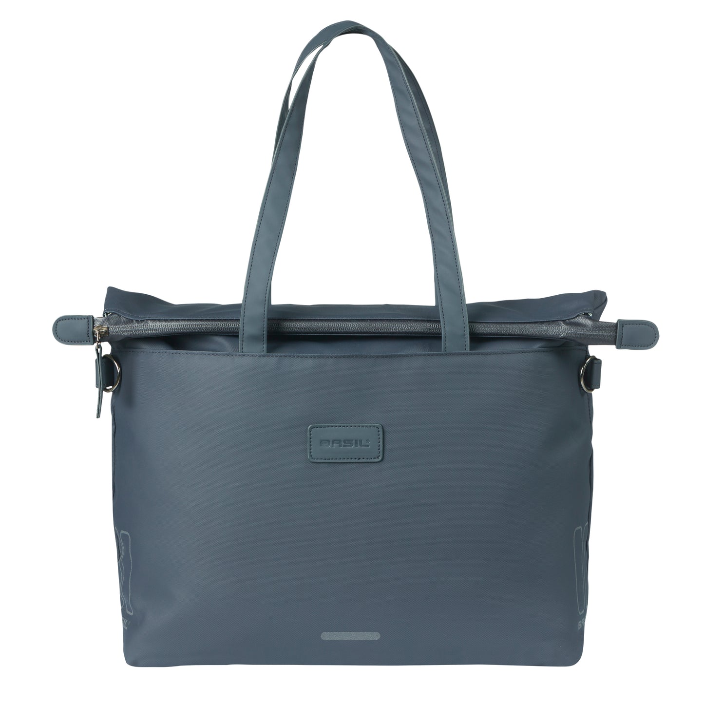 Sacoche arrière vélo latérale sac ordinateur portable Basil manhattan waterproof bleu marine droit-gauche 12l fixation hook ON 12x38x30cm fermeture pliante anti-pluie