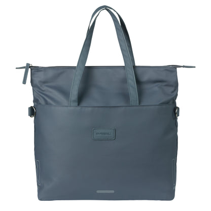 Sacoche arrière vélo latérale sac ordinateur portable Basil manhattan waterproof bleu marine droit-gauche 12l fixation hook ON 12x38x30cm fermeture pliante anti-pluie