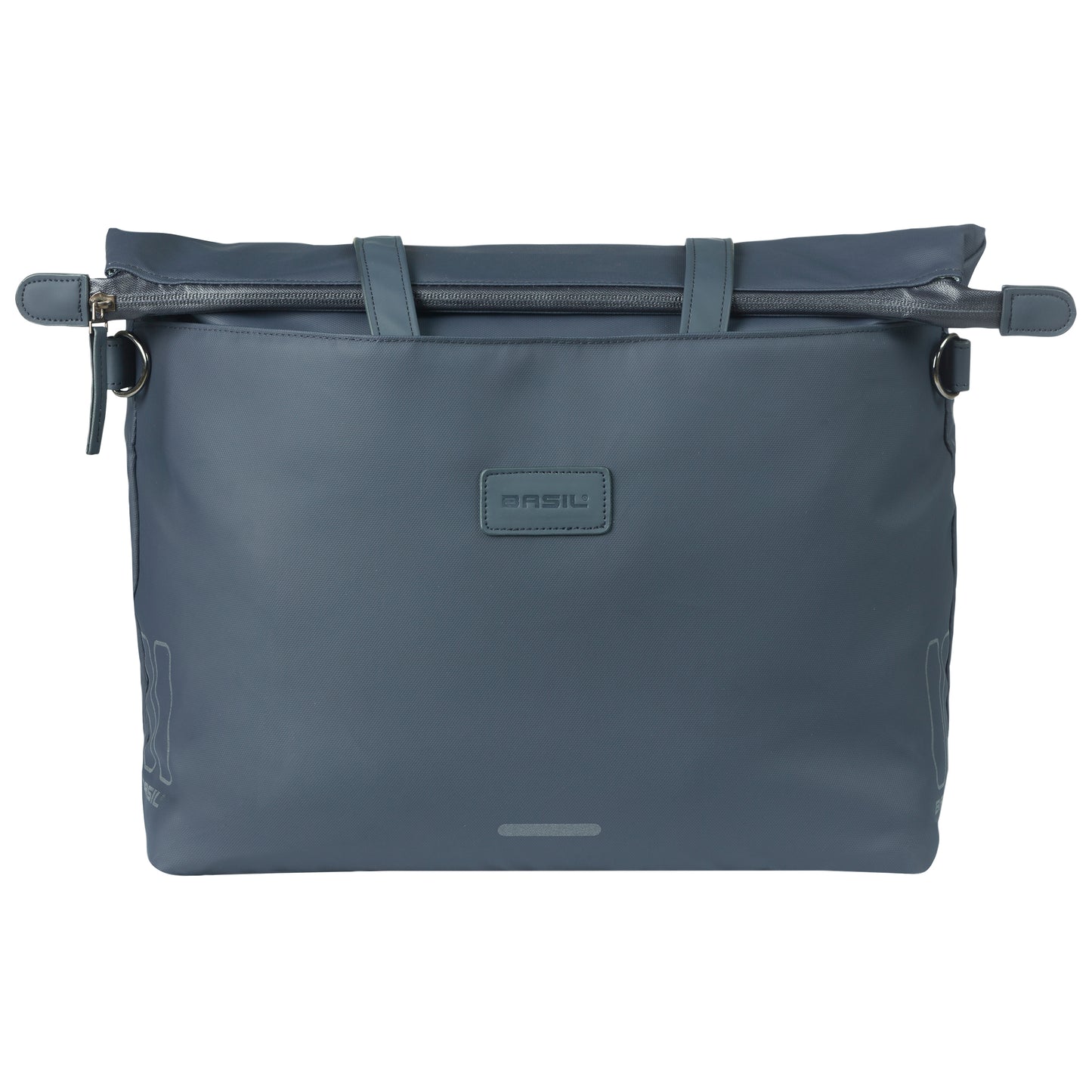 Sacoche arrière vélo latérale sac ordinateur portable Basil manhattan waterproof bleu marine droit-gauche 12l fixation hook ON 12x38x30cm fermeture pliante anti-pluie