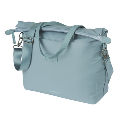 Sacoche arrière vélo latérale sac ordinateur portable Basil manhattan waterproof bleu droit-gauche 12l fixation hook ON 12x38x30cm fermeture pliante anti-pluie