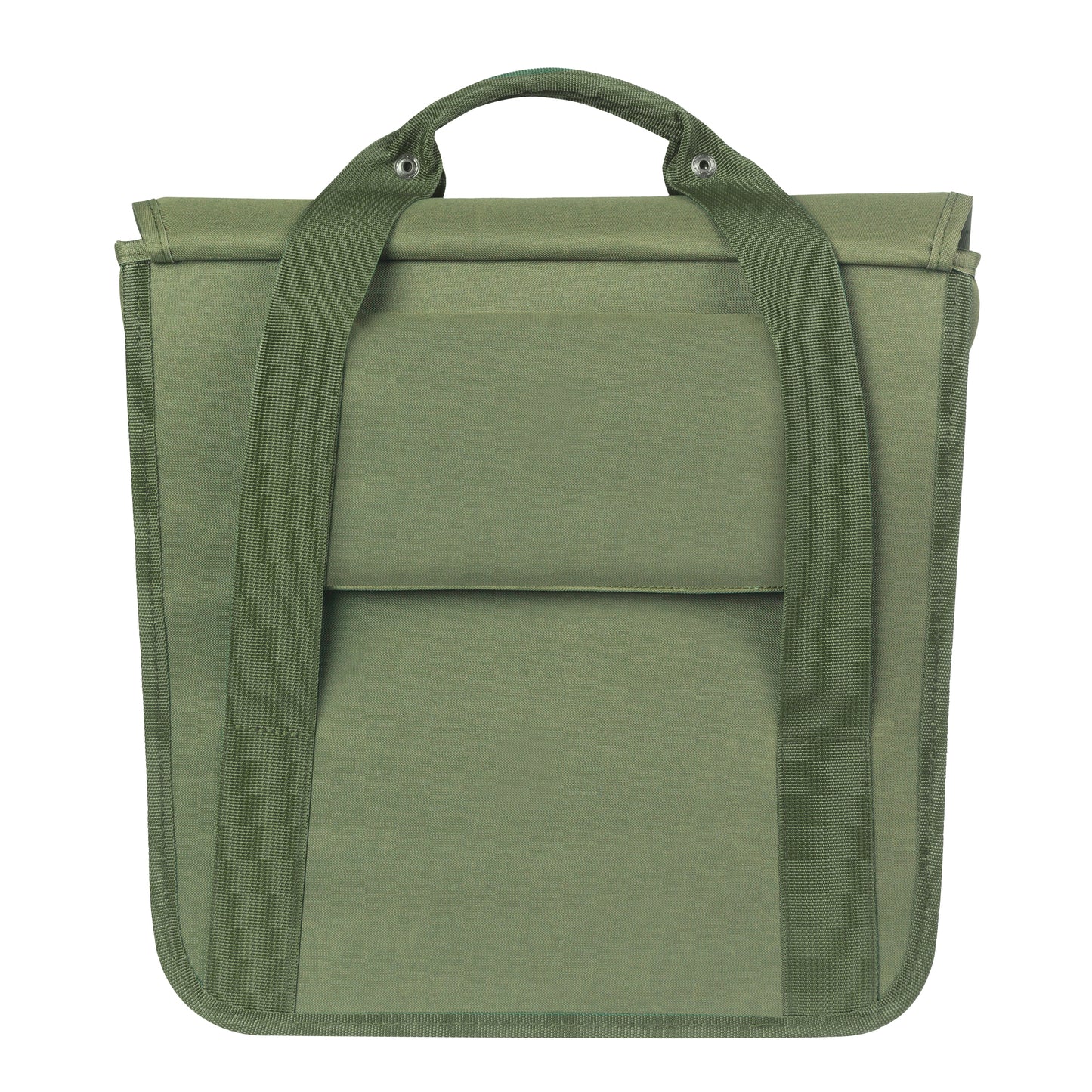 Basil Go Double Green 16L Pannier, Right-Left, Hooks On Rear Rack Mount